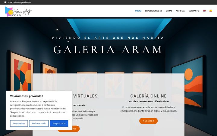 Skjermbilde av aramgaleria.com