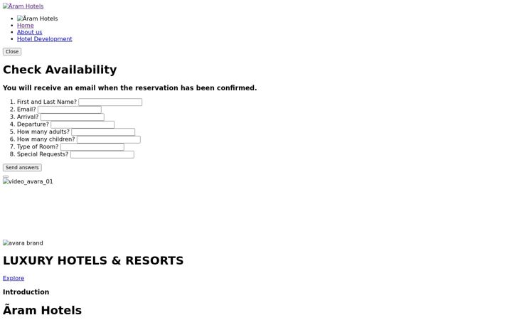 Screenshot of aramhotels.com