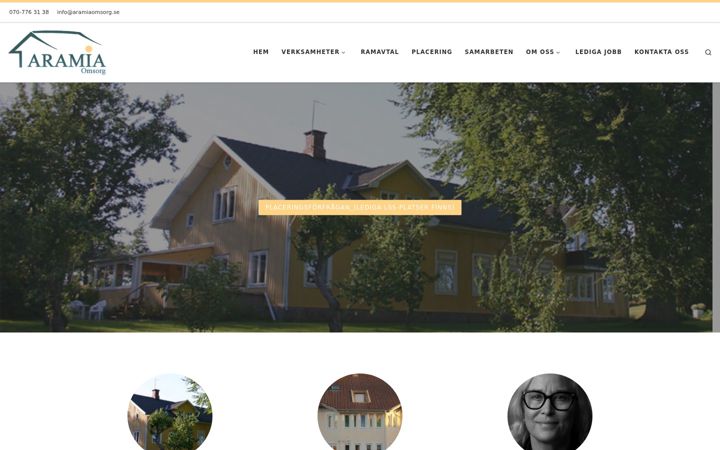 Screenshot of aramiaomsorg.se
