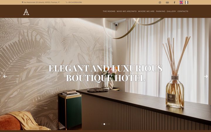 Screenshot of aramisrooms.com
