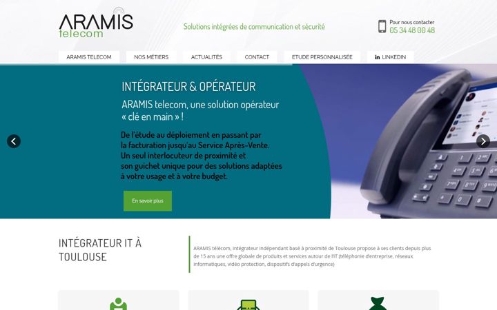 Ekraanipilt saidist aramistelecom.fr
