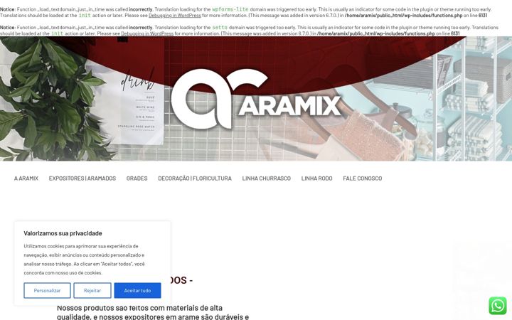 Ekraanipilt saidist aramix.ind.br