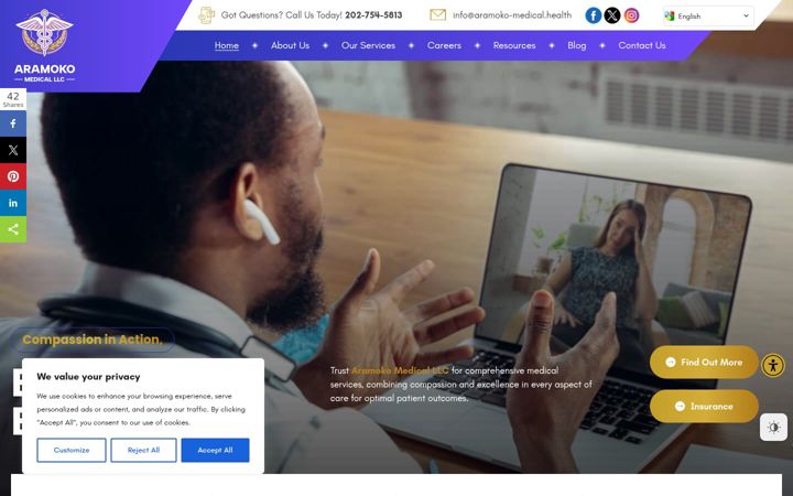 Screenshot of aramoko-medical.health