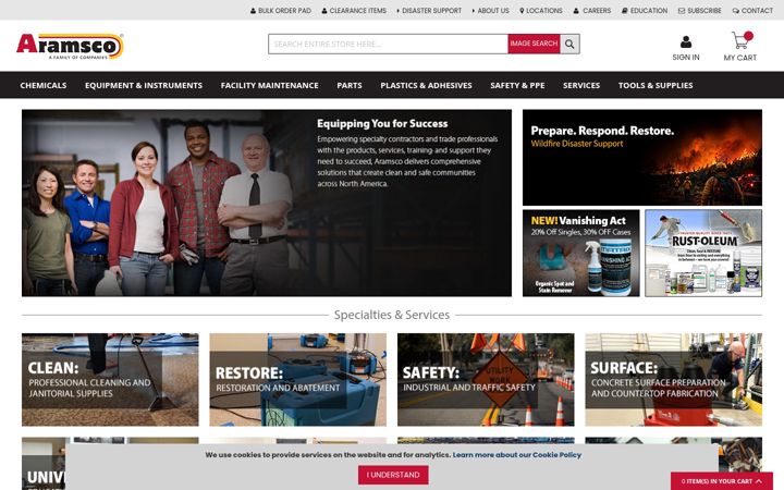 Screenshot of aramsco.com