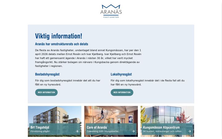 Screenshot of aranas.se