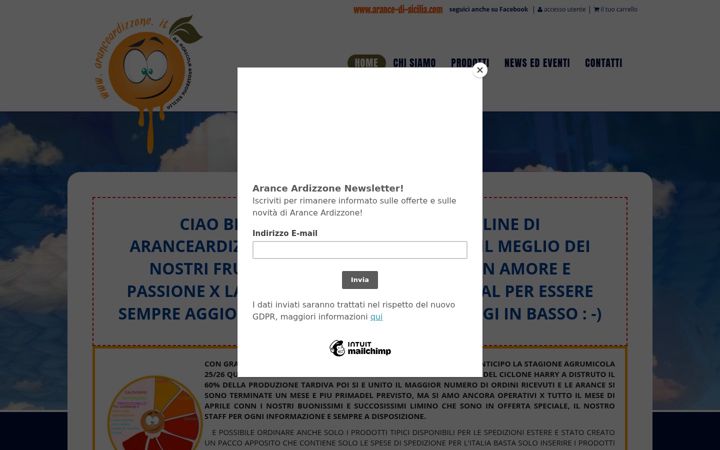 Ekrano kopija arance-di-sicilia.com