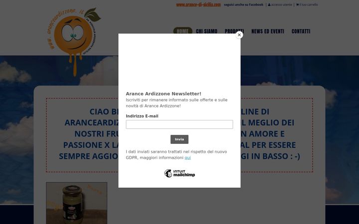 Screenshot van aranceardizzone.com