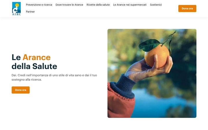 Screenshot of arancedellasalute.it