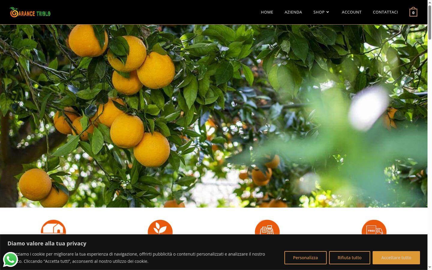 Screenshot del banner di consenso mostrato prima di qualsiasi interazione
