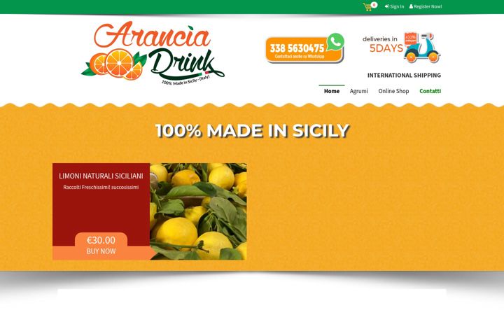 Screenshot of arancia-rossa.it