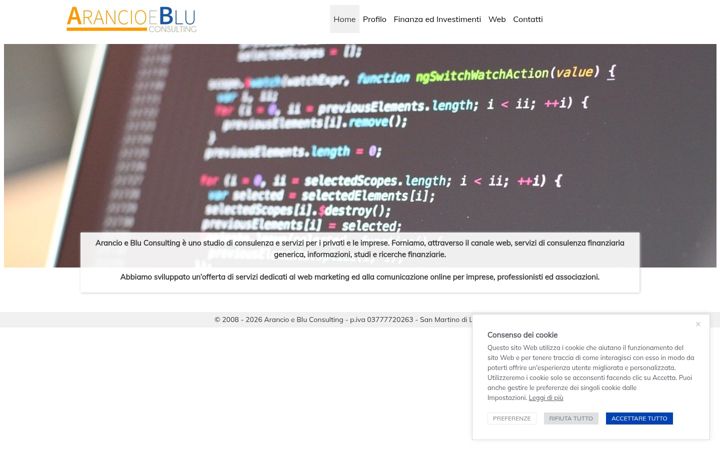 Screenshot of arancioeblu.it