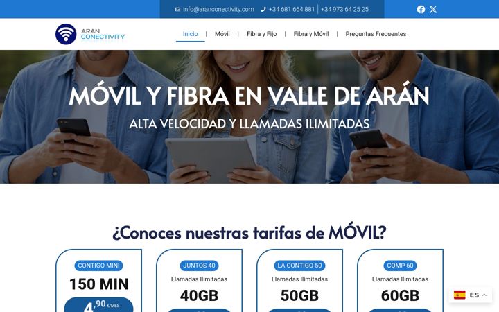 Screenshot of aranconectivity.com
