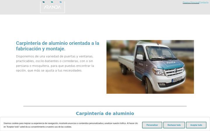 Screenshot of arandaaluminio.es
