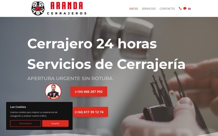 Screenshot of arandacerrajeros.com