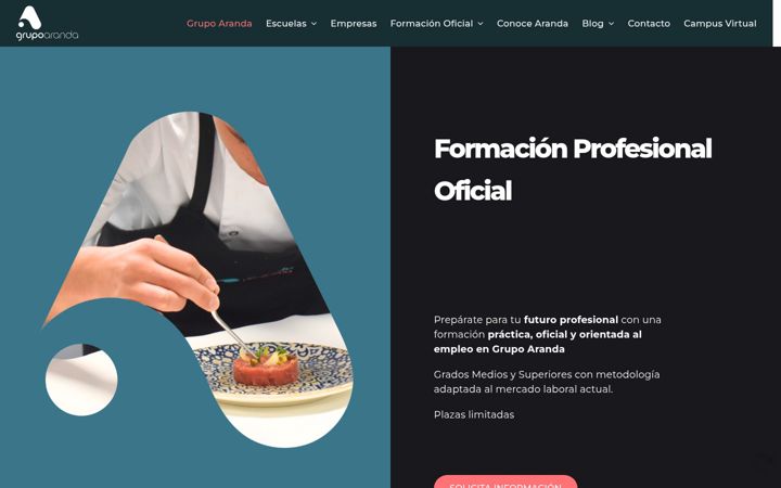 Ekrano kopija arandaformacion.com