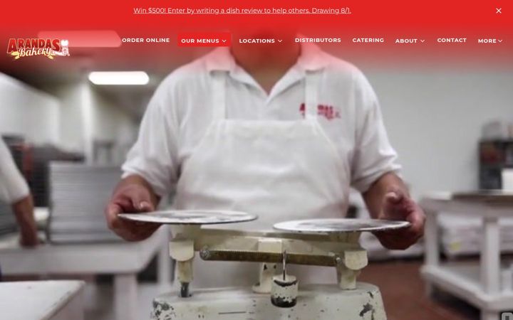 Screenshot of arandasbakery.com