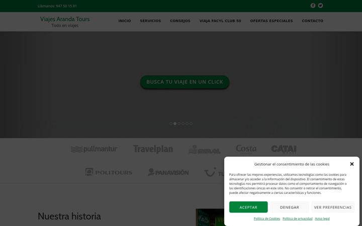 Screenshot of arandatours.com