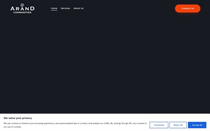 Screenshot of arandcommodities.com