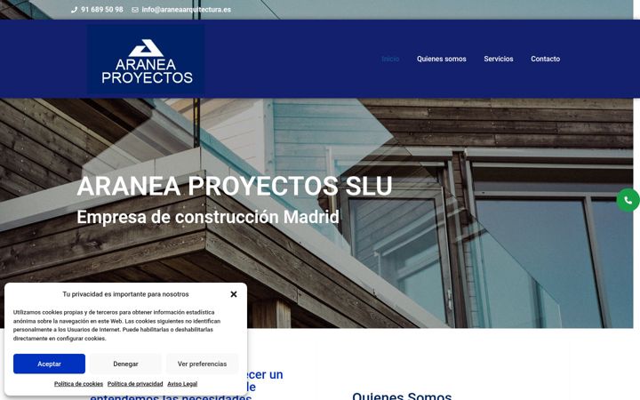 Screenshot of araneaproyectos.es