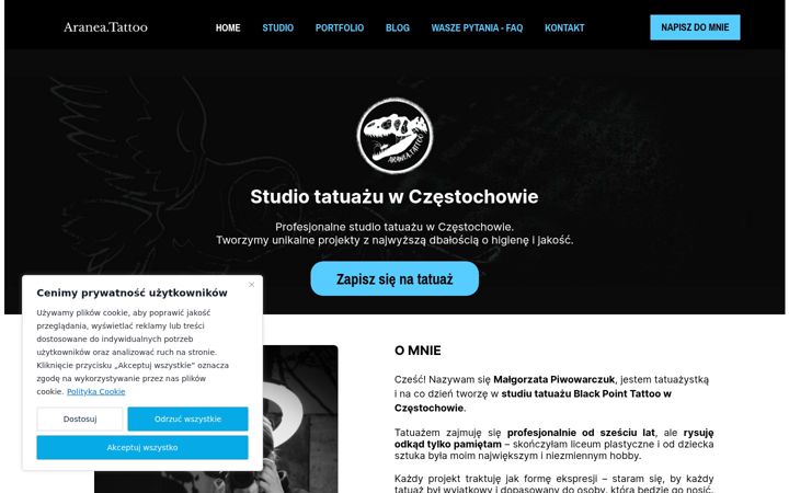 Screenshot of araneatattoo.pl