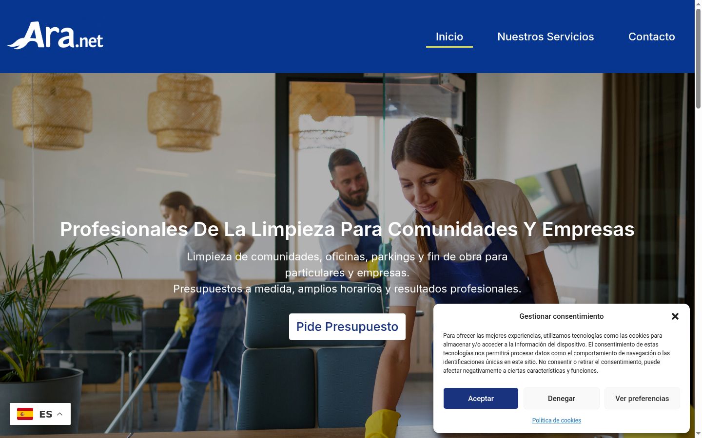 Screenshot del banner di consenso mostrato prima di qualsiasi interazione