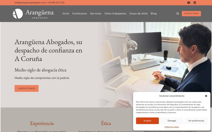 Screenshot του aranguenaabogados.com