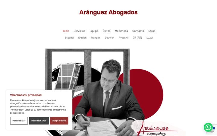 Screenshot του aranguezabogados.com