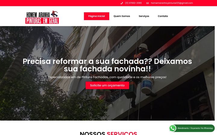 Screenshot of aranhapinturas.com.br