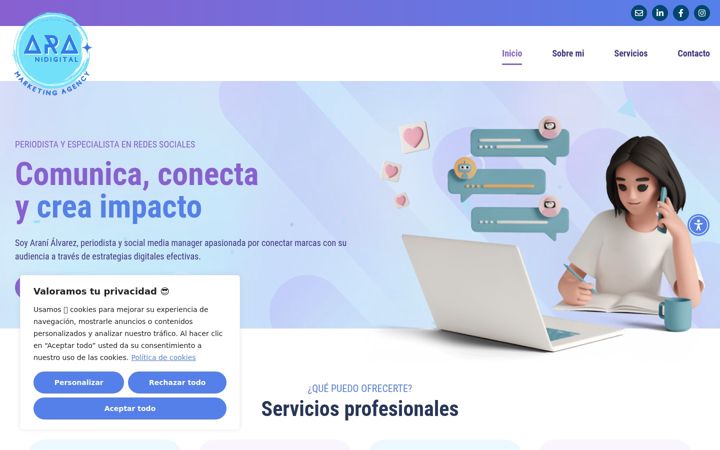 Screenshot of aranidigital.com