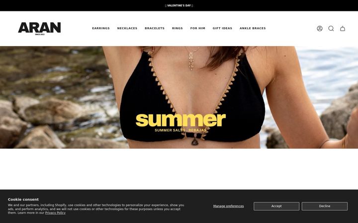Screenshot of aranjewels.com