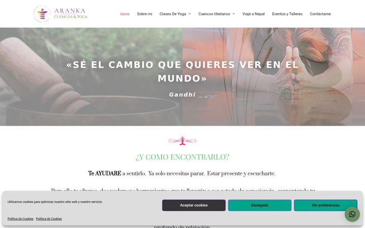 Zrzut ekranu arankayoga.com