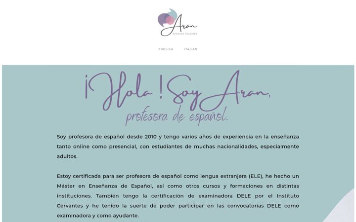 Screenshot of aranspanishteacher.com