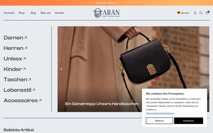 Screenshot of aranswitzerland.ch