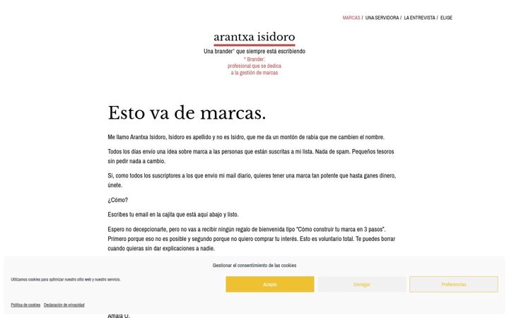 Screenshot ta' arantxaisidoro.com