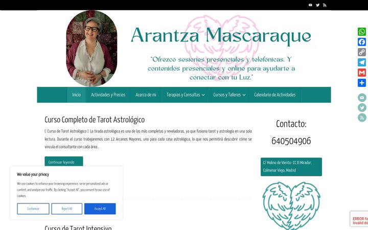 Screenshot ta' arantzamascaraque.com