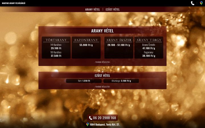 Screenshot di arany-ezust.hu