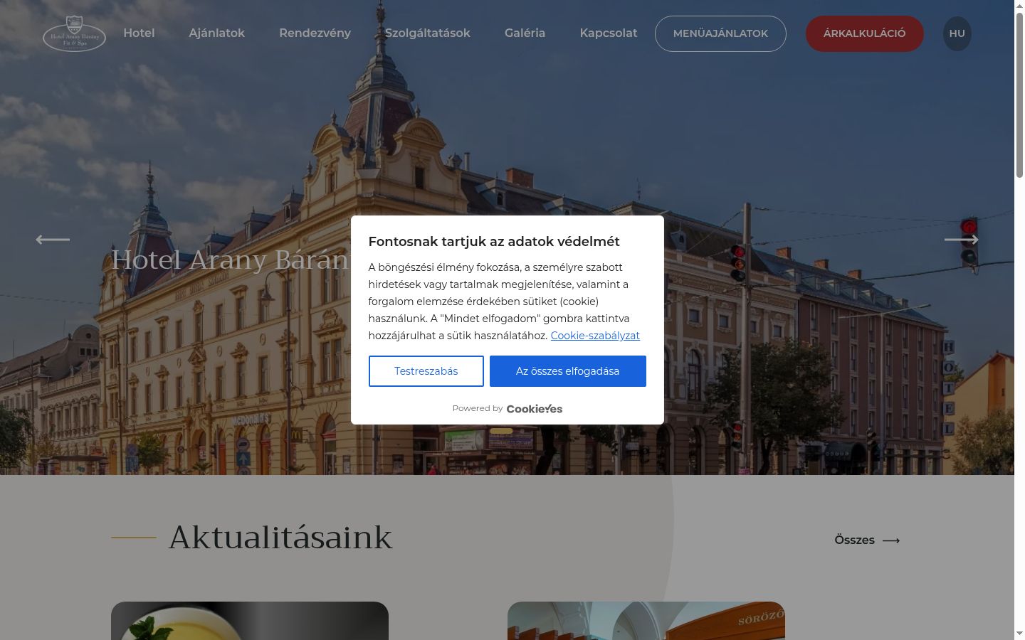 Snímka obrazovky banera súhlasu zobrazeného pred akoukoľvek interakciou