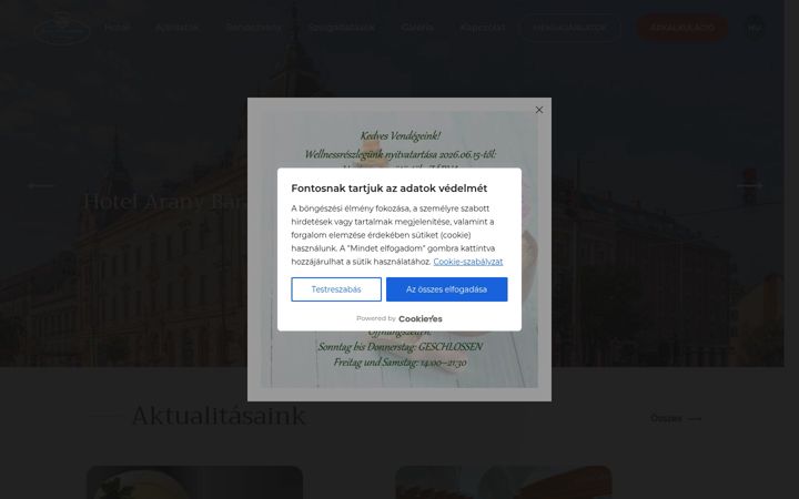 Екранна снимка на aranybarany.hu