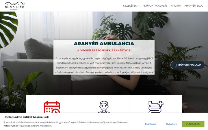 Ekrānuzņēmums no aranyerambulancia.hu