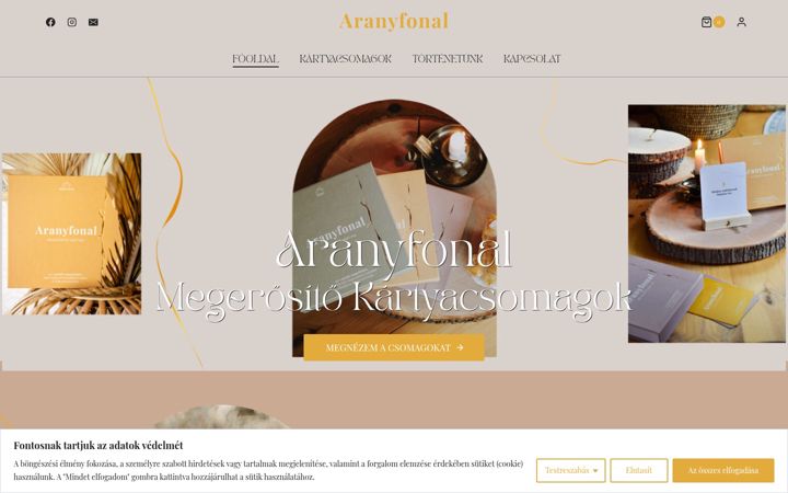 Screenshot of aranyfonal.com