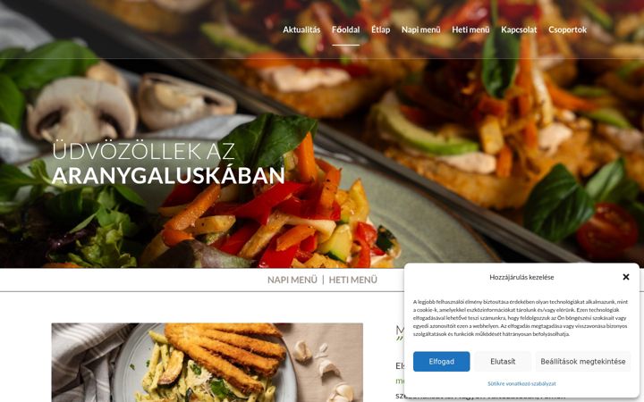 Skjámynd af aranygaluska.hu