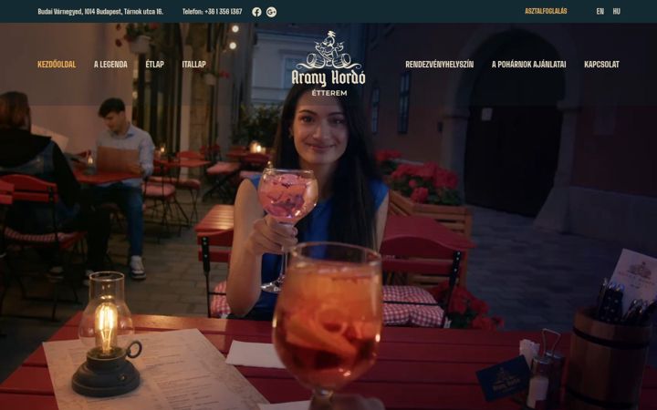 Snimka zaslona za aranyhordovendeglo.hu