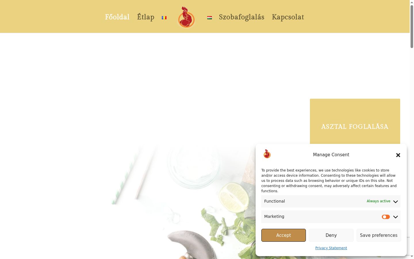Screenshot del banner di consenso mostrato prima di qualsiasi interazione