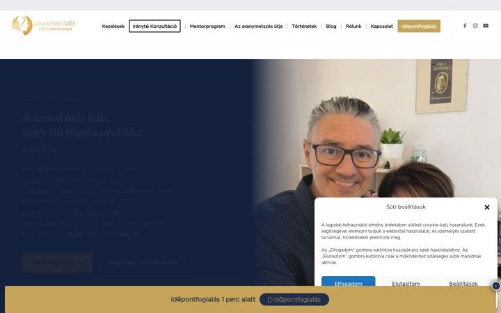 Screenshot of aranymetszes.com