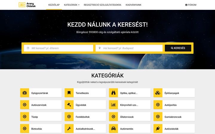 Képernyőkép: aranyoldalak.hu