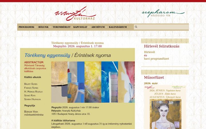 Screenshot of aranytiz.hu