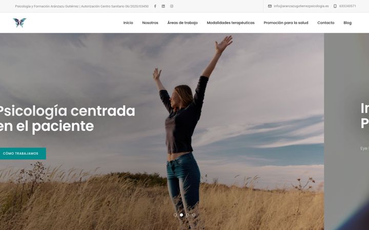 Screenshot of aranzazugutierrezpsicologia.es