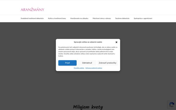 Screenshot ta' aranzmany.sk