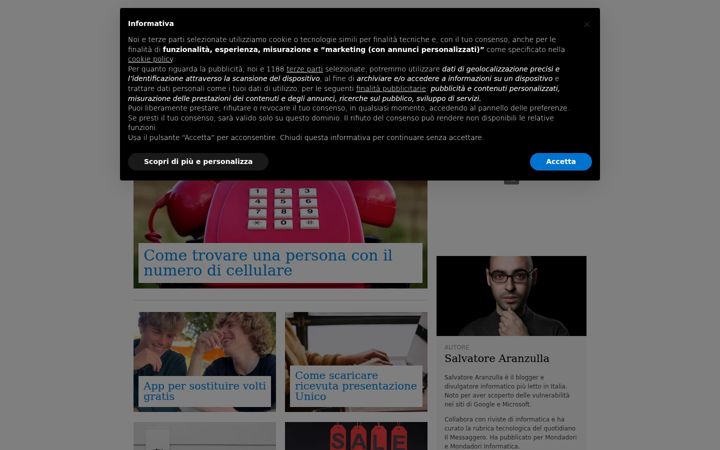 Screenshot van aranzulla.it