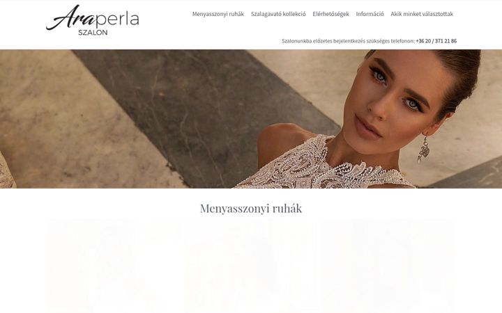 Screenshot of araperla.hu